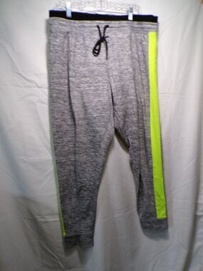 Nicki Minaj Women's Jogger Pants XL Gray Neon Side Stripe Knit